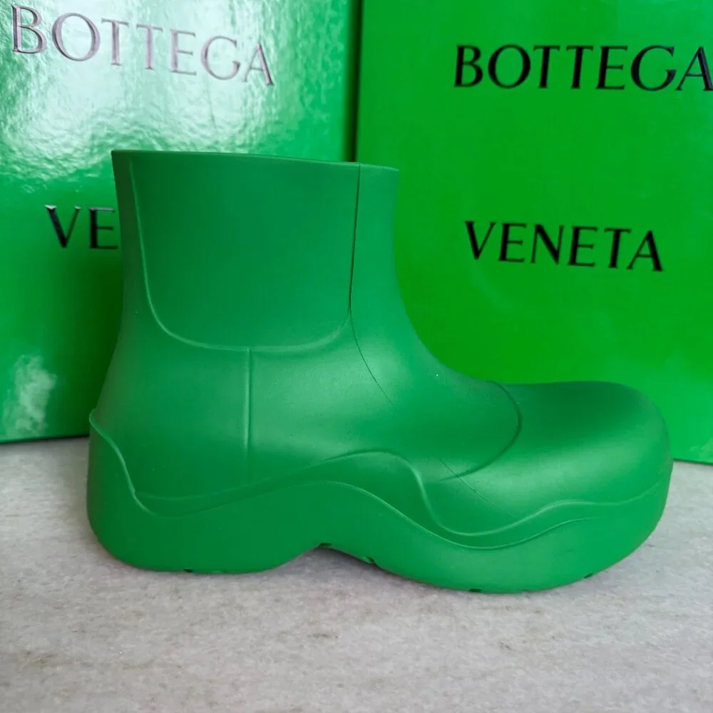Bottega Veneta‎ Green Rubber Puddle Ankle Boots 640043, sz 41